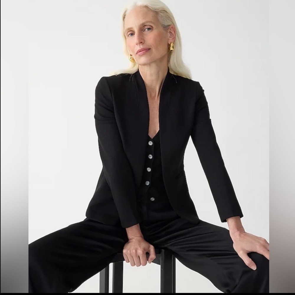 J.Crew Black Going Out Blazer in Stretch Twill Womens Size 4
